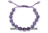 CGB8748 8mm,10mm round amethyst adjustable macrame bracelets