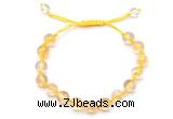 CGB8751 8mm,10mm round citrine adjustable macrame bracelets