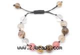 CGB8761 8mm,10mm round cherry quartz adjustable macrame bracelets