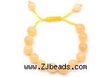 CGB8766 8mm,10mm round honey jade adjustable macrame bracelets