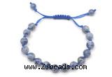 CGB8778 8mm,10mm round blue spot stone adjustable macrame bracelets