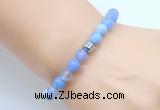 CGB8831 8mm, 10mm blue agate & drum hematite power beads bracelets