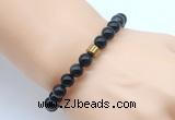 CGB8852 8mm, 10mm black obsidian & drum hematite power beads bracelets