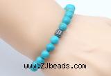 CGB8856 8mm, 10mm turquoise & drum hematite power beads bracelets