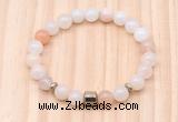 CGB8864 8mm, 10mm pink aventurine, drum & rondelle hematite beaded bracelets