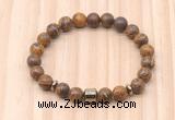 CGB8869 8mm, 10mm elephant skin jasper, drum & rondelle hematite beaded bracelets