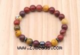 CGB8875 8mm, 10mm mookaite, drum & rondelle hematite beaded bracelets