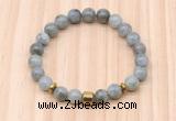 CGB8879 8mm, 10mm labradorite, drum & rondelle hematite beaded bracelets