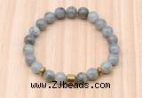 CGB8879 8mm, 10mm labradorite, drum & rondelle hematite beaded bracelets