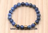 CGB8885 8mm, 10mm sodalite, drum & rondelle hematite beaded bracelets