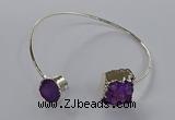 CGB889 12mm - 14*15mm freeform druzy agate gemstone bangles