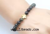 CGB8901 8mm, 10mm dragon blood jasper & cross hematite power beads bracelets