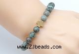 CGB8907 8mm, 10mm African turquoise & cross hematite power beads bracelets