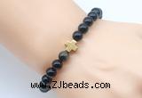 CGB8911 8mm, 10mm golden obsidian & cross hematite power beads bracelets