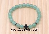 CGB8923 8mm, 10mm green aventurine, cross & rondelle hematite beaded bracelets