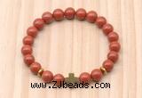 CGB8927 8mm, 10mm red jasper, cross & rondelle hematite beaded bracelets