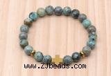 CGB8937 8mm, 10mm African turquoise, cross & rondelle hematite beaded bracelets