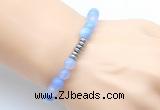 CGB8951 8mm, 10mm blue agate & rondelle hematite beaded bracelets