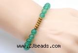 CGB8952 8mm, 10mm green agate & rondelle hematite beaded bracelets