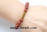 CGB8957 8mm, 10mm red jasper & rondelle hematite beaded bracelets