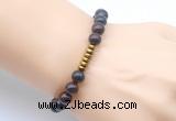 CGB8958 8mm, 10mm brecciated jasper & rondelle hematite beaded bracelets