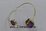 CGB896 12mm - 14*15mm freeform druzy agate gemstone bangles