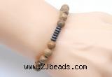 CGB8960 8mm, 10mm picture jasper & rondelle hematite beaded bracelets