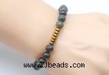 CGB8961 8mm, 10mm dragon blood jasper & rondelle hematite beaded bracelets