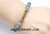 CGB8969 8mm, 10mm labradorite & rondelle hematite beaded bracelets