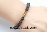 CGB8973 8mm, 10mm smoky quartz & rondelle hematite beaded bracelets