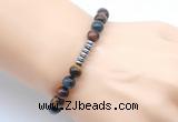 CGB8978 8mm, 10mm colorful tiger eye & rondelle hematite beaded bracelets