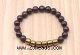 CGB8988 8mm, 10mm brecciated jasper & drum hematite beaded bracelets