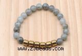 CGB8999 8mm, 10mm labradorite & drum hematite beaded bracelets