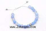 CGB9021 8mm, 10mm blue agate & drum hematite adjustable bracelets