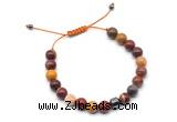 CGB9035 8mm, 10mm mookaite & drum hematite adjustable bracelets