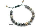 CGB9037 8mm, 10mm African turquoise & drum hematite adjustable bracelets