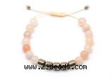 CGB9064 8mm, 10mm pink aventurine & drum hematite adjustable bracelets