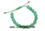 CGB9102 8mm, 10mm green agate & rondelle hematite adjustable bracelets