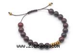 CGB9108 8mm, 10mm brecciated jasper & rondelle hematite adjustable bracelets