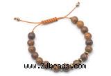 CGB9109 8mm, 10mm elephant skin jasper & rondelle hematite adjustable bracelets