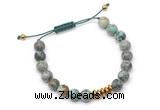 CGB9117 8mm, 10mm African turquoise & rondelle hematite adjustable bracelets