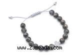 CGB9158 8mm, 10mm grey opal & cross hematite adjustable bracelets