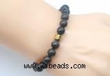 CGB9247 8mm, 10mm coffee wooden jasper & drum hematite power beads bracelets