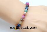 CGB9258 8mm, 10mm colorful banded agate & drum hematite power beads bracelets