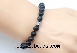 CGB9281 8mm, 10mm blue tiger eye & drum hematite power beads bracelets