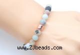 CGB9306 8mm, 10mm matte amazonite & drum hematite power beads bracelets