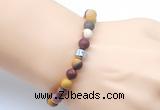 CGB9321 8mm, 10mm matte mookaite & drum hematite power beads bracelets