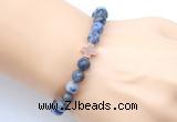 CGB9356 8mm, 10mm blue spot stone & cross hematite power beads bracelets