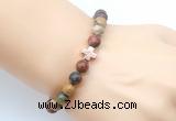 CGB9363 8mm, 10mm picasso jasper & cross hematite power beads bracelets