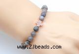 CGB9375 8mm, 10mm Botswana agate & cross hematite power beads bracelets